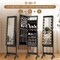 Costway LED Mirror Jewelry Cabinet with 20 LED Lights Full-Length Mirror Adjustable Angles White/Brown/Black
